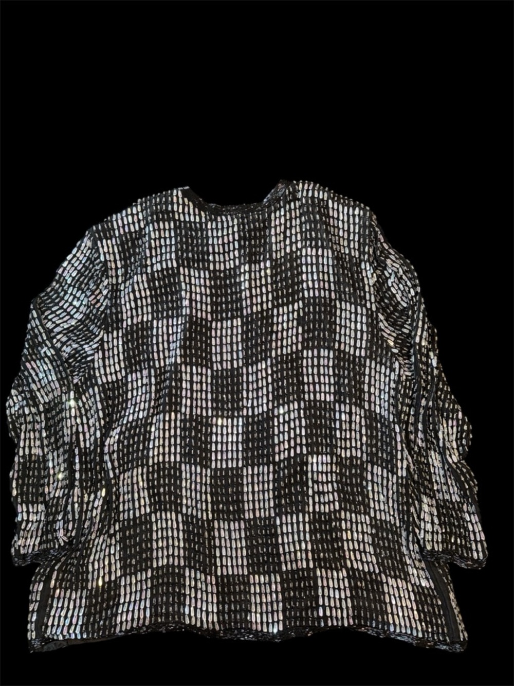 Vintage Pinky Creations Sequin / Beaded Silk Cardigan XXXL - Picture 13 of 17